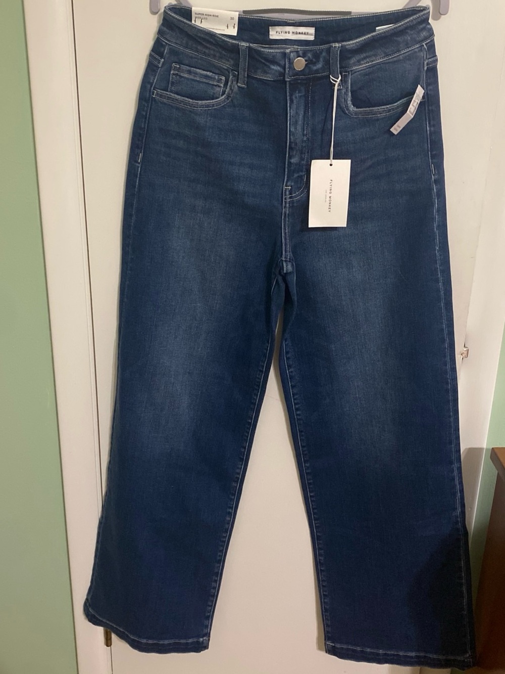 Flying Monkey Dark Wash High-Rise Wide Leg Jeans